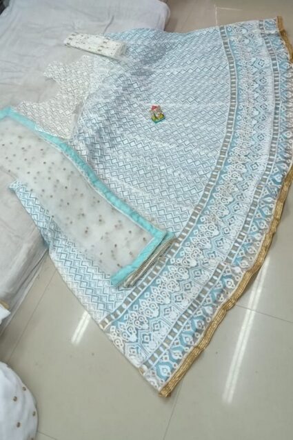 Sky Blue Fantastic Net Lahenga