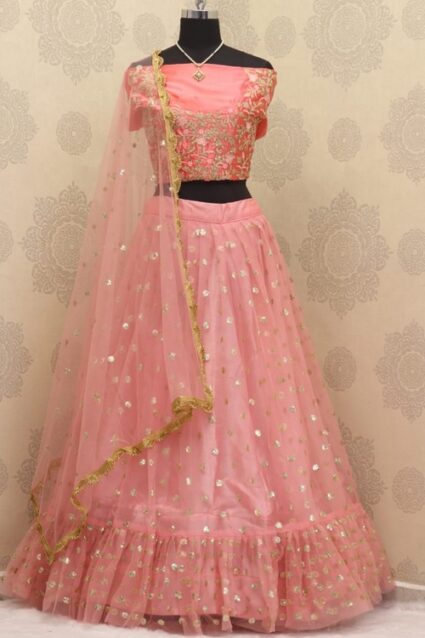 Designer Pink Sequence lahenga