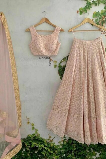 Heavy Peach Designer Lahenga