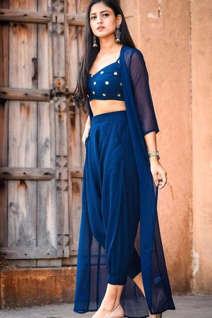 Heavy Blue Designer Party Wear Dress Heavy Blue Designer Party Wear Dress