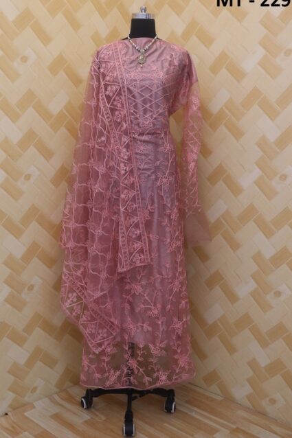 Fabulous Dark Peach Designer Party Wear Lahenga