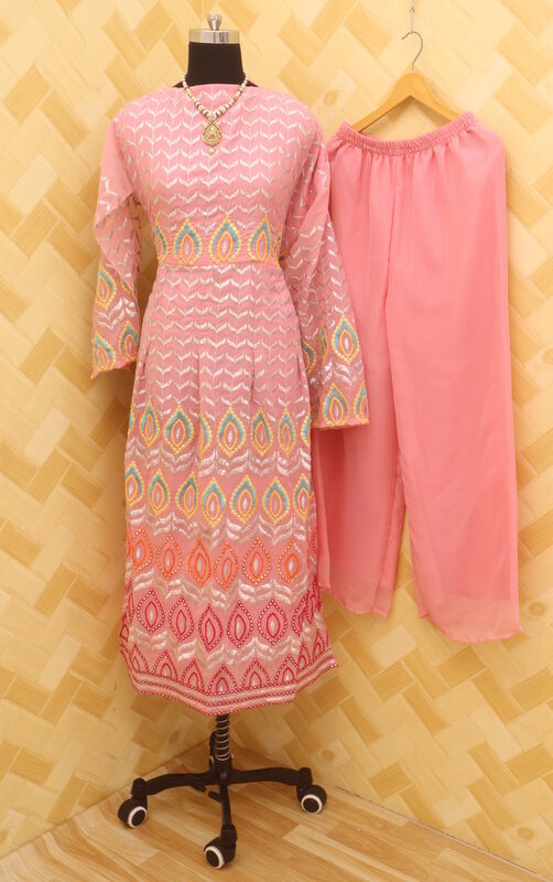Yankita Kapoor Dress Pink Colour Designer Kurti Plazo Set