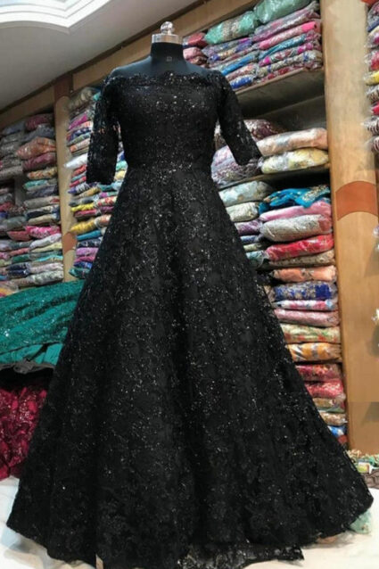 Lovely Black Net Lahenga