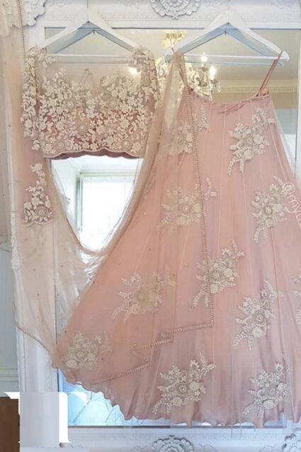 Lovely Peach Net Lahenga
