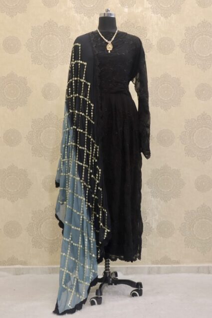 Alia Bhatt Black Designer Party Wear Salwar Suit