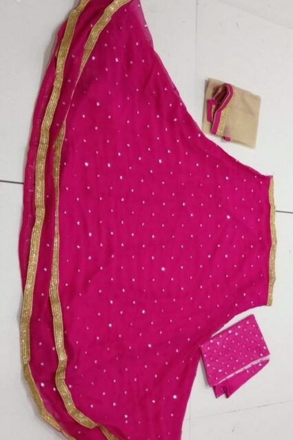 Pink Designer Georgette Lahenga