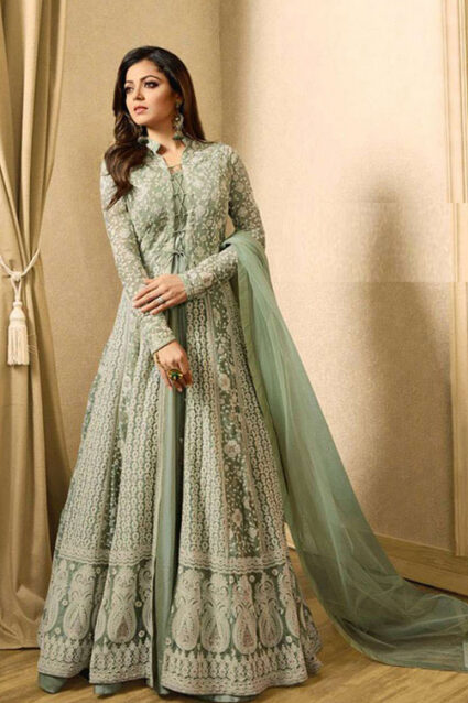 Light Green Anarkali Suit Light Green Anarkali Suit