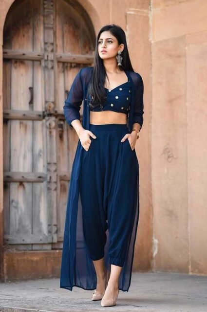 Heavy Blue Designer Party Wear Dress Heavy Blue Designer Party Wear Dress