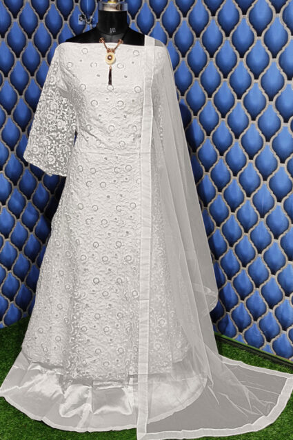 White Colour Beautiful Embroidery Suit White Colour Beautiful Embroidery Suit