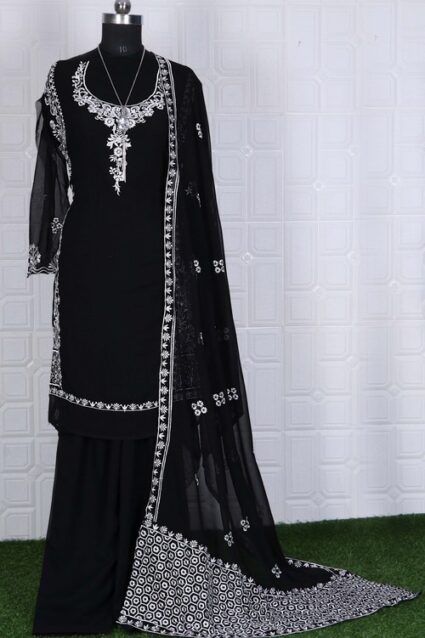 Black Colour Party Wear Georgette Suit