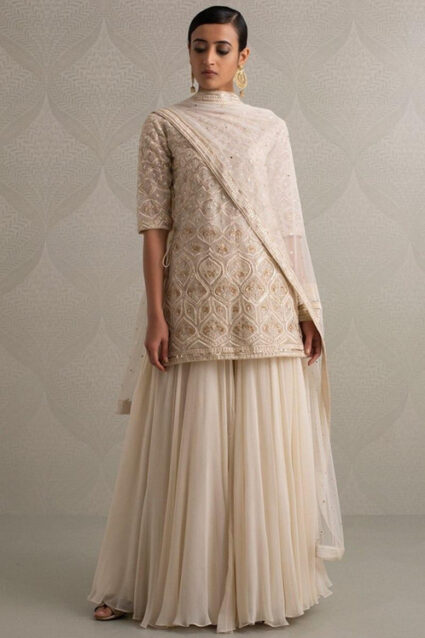 Off White Colour Party Wear Georgette Suit