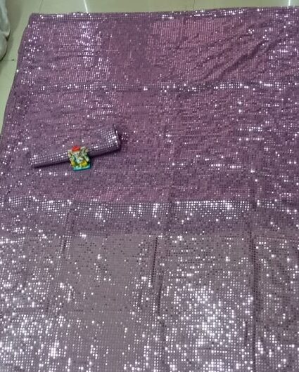 Jhanvi Kapoor Purple Sequence Saree