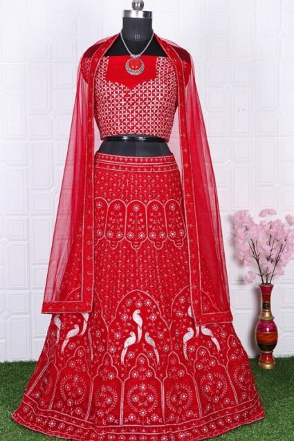 Neha kakkar Red Colour Designer Lehenga