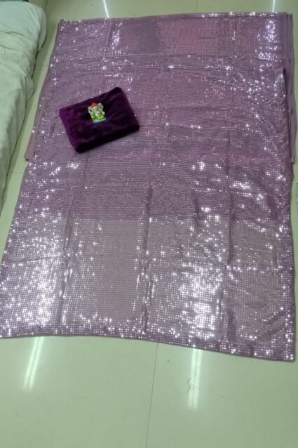 Purple Sequence Georgette Designer Fabulous Saree