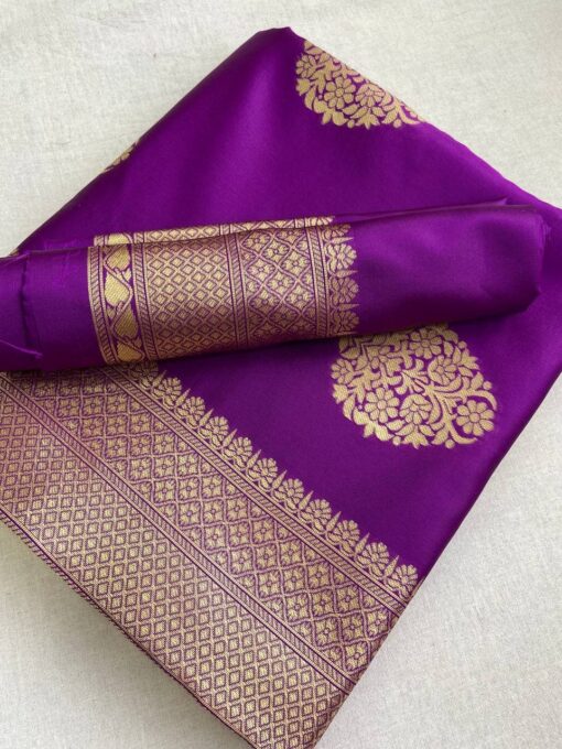 Irish Purple Color Zari woven Kanjivaram Saree