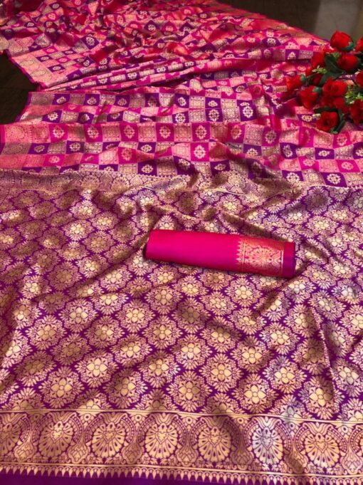 Beautiful Pink Patola Zari woven Banarasi Silk Saree