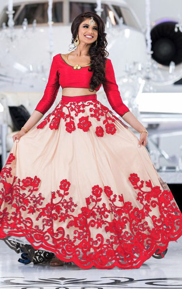 Beautiful Red Colour Designer Net Lahenga