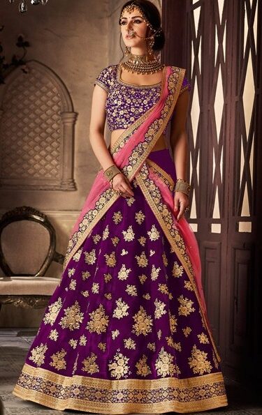 Magenta Colour Fabulous Designer Velvet Lahenga