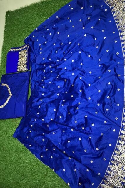 Blue Colour Designer  Tappet Silk Lahenga