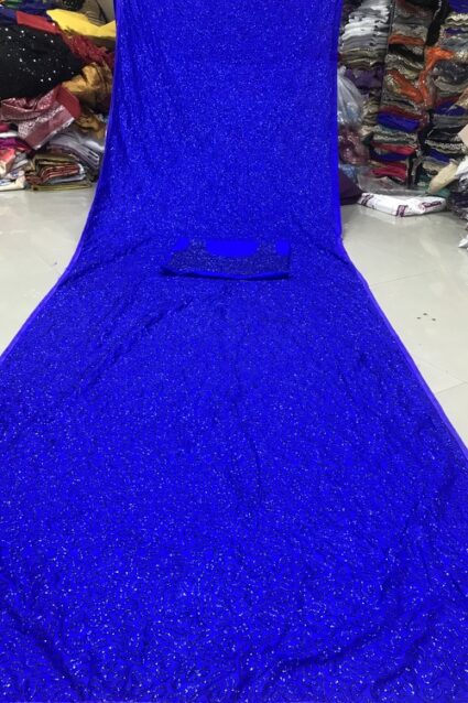 Bollywood Style Blue Sequinned Saree