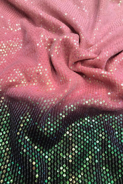 Amazing Peach Wine Sequence Saree