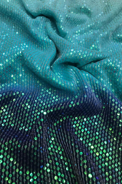 Dyed Sky Blue Navy Blue sequence saree