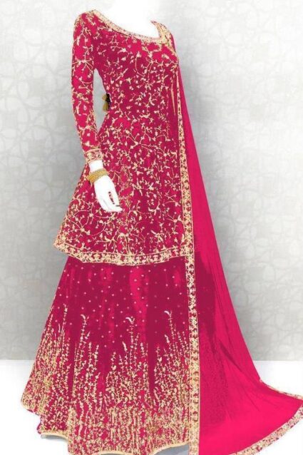 Pink Colour  Designer embrodiery Work Lahenga