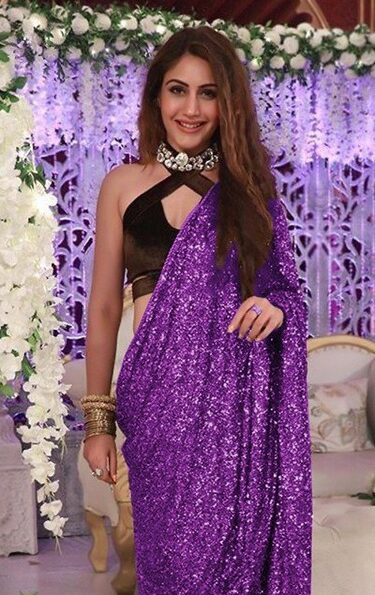 Purple Colour Party wear Sequence Work Saree
