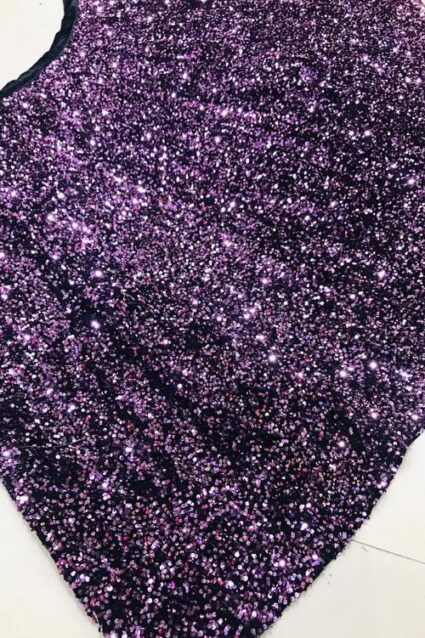 Purple Colour Sequence Work Velvet Lahenga