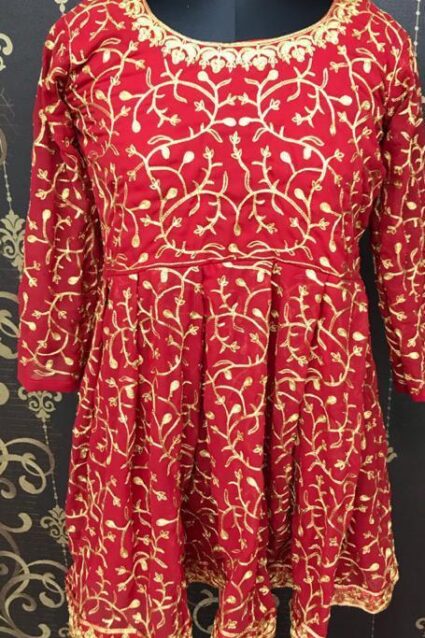Red Colour Designer embrodiery Work Quality Lahenga