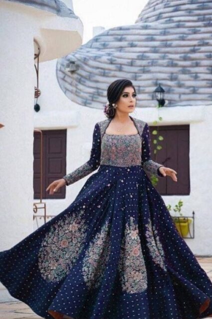 Navy Blue Colour Beautiful Kurti And Plazo