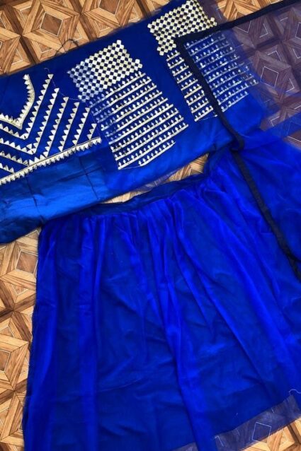 Neha Kakkar Blue Colour Net Lehenga
