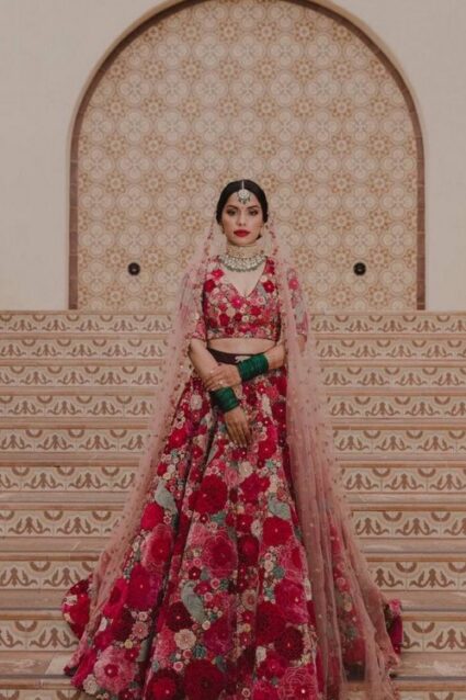 Red Colour Digital Print Work With Cancan Designer  Lehenga