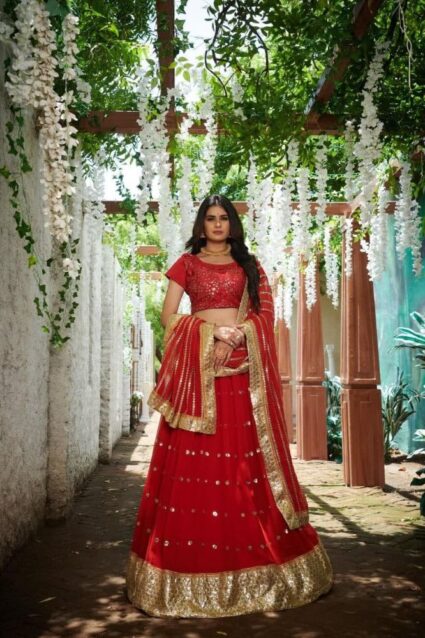 Bewitching Bridal Red Lehenga Choli For Wedding Wear
