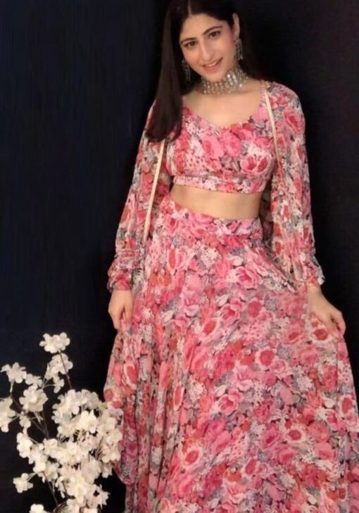 Buy Yantika Kapoor Crop Top Pretty Pink Lehenga Choli Online