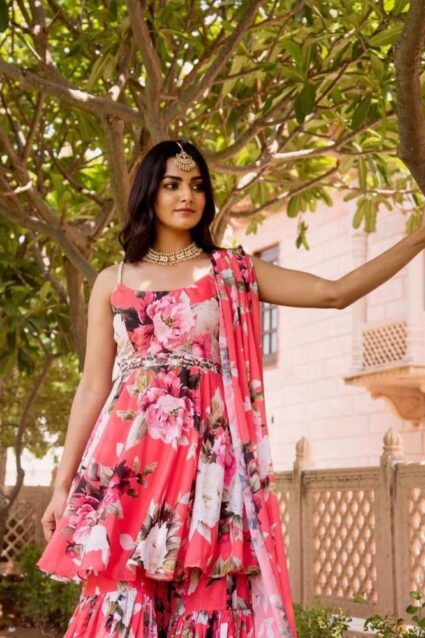 Charming Pink Sharara Suit For Women Charming Pink Sharara Suit For Women
