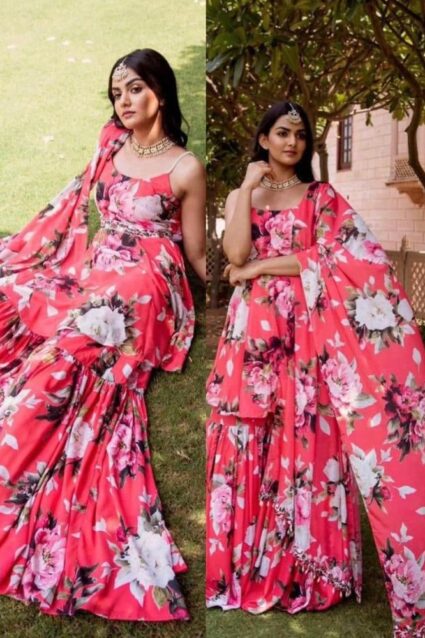 Charming Pink Sharara Suit For Women Charming Pink Sharara Suit For Women