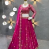Impressive-Pink-Bridal-Lehenga-Choli-With-Embroidery-Net-Dupatta