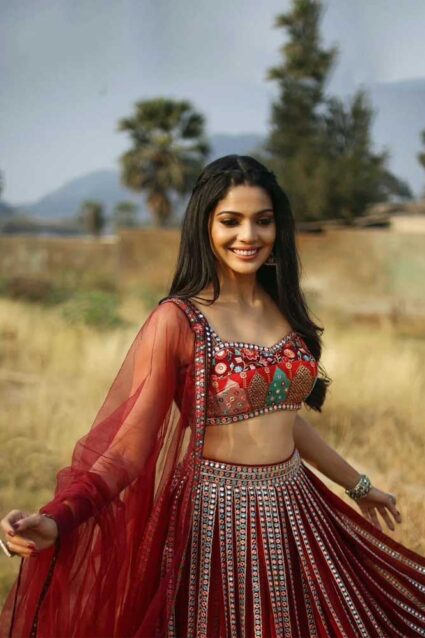 Indian Ethnic Angels Red Lehenga Choli With Dupatta