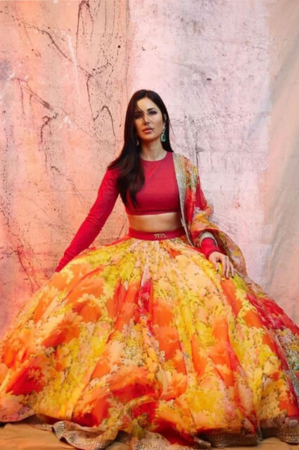 Katrina Kaif Organza Lehenga Choli with Dupatta