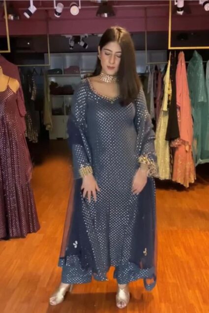 Latest Navy Blue Yankita Kapoor Salwar Suit For Women Latest Navy Blue Yankita Kapoor Salwar Suit For Women