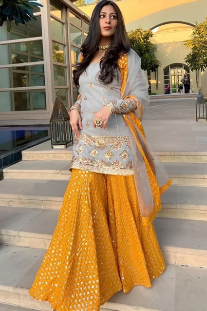Latest Yankita Kapoor 2021 Pink Sharara Suit Online Latest Yankita Kapoor 2021 Pink Sharara Suit Online