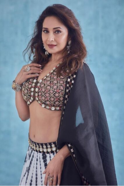 Madhuri Dixit Inspired Tie & Dye Lehenga Choli Set