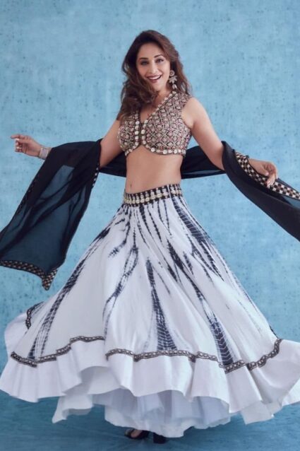 Madhuri Dixit Inspired Tie & Dye Lehenga Choli Set