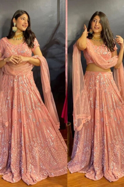 Yankita Kapoor forever Plush Peach lehenga choli