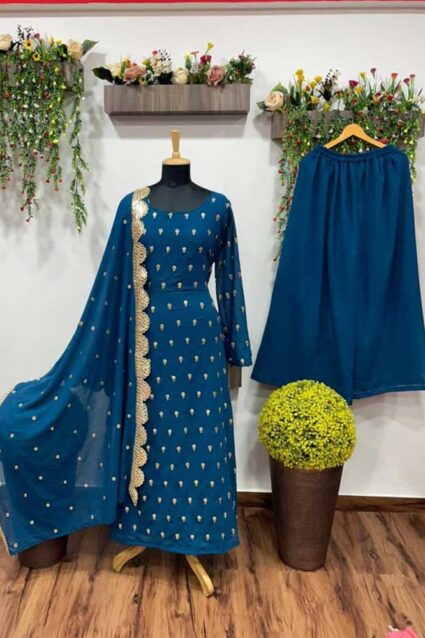 Gorgeous Yankita kapoor Blue Plazzo Suit Online for Party Wear Gorgeous Yankita kapoor Blue Plazzo Suit Online for Party Wear