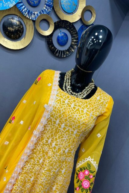 Designer Yellow Sharara Suit Dress for Haldi function Designer Yellow Sharara Suit Dress for Haldi function