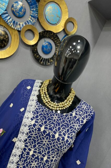 Dreamy Navy Blue Purple Sharara Suit Dress for Women Dreamy Navy Blue Purple Sharara Suit Dress for Women