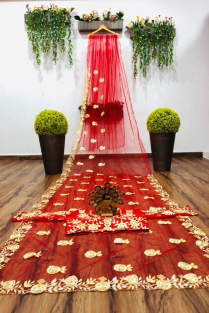Bridal Red Premium Saree For Women