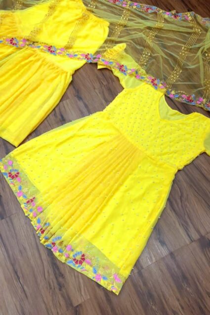 Eye Catching Yellow Sharara Suit With Radiant Embroidery for Women Eye Catching Yellow Sharara Suit With Radiant Embroidery for Women